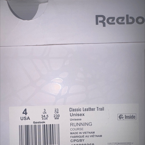 REEBOK SPYDER CLASSIC LEATHER TRAIL UNISEX SNEAKERS  SIZE 4 - Picture 8 of 8